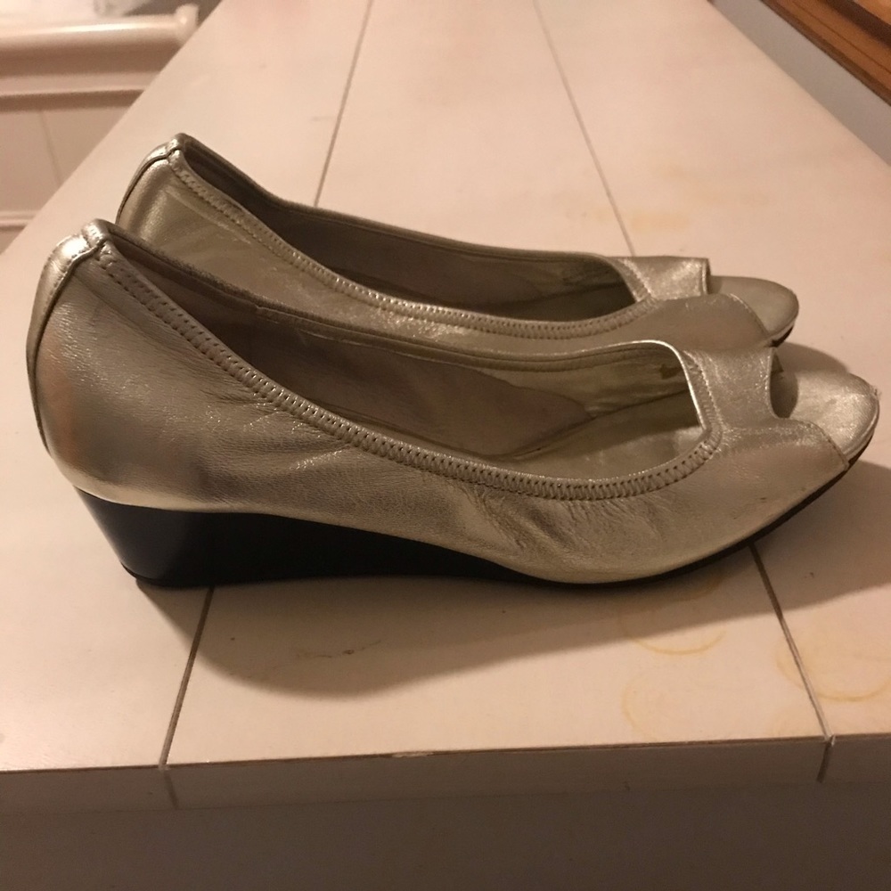 Cole Haan peep toe wedge pumps. Gently used.